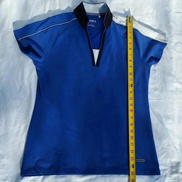 Annika Cutter & Buck Womens Blue & Black/ White Blouse Medium - Picture 9 of 11